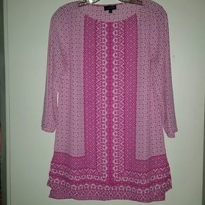 The Limited Pink & White 3/4 Sleeve Top